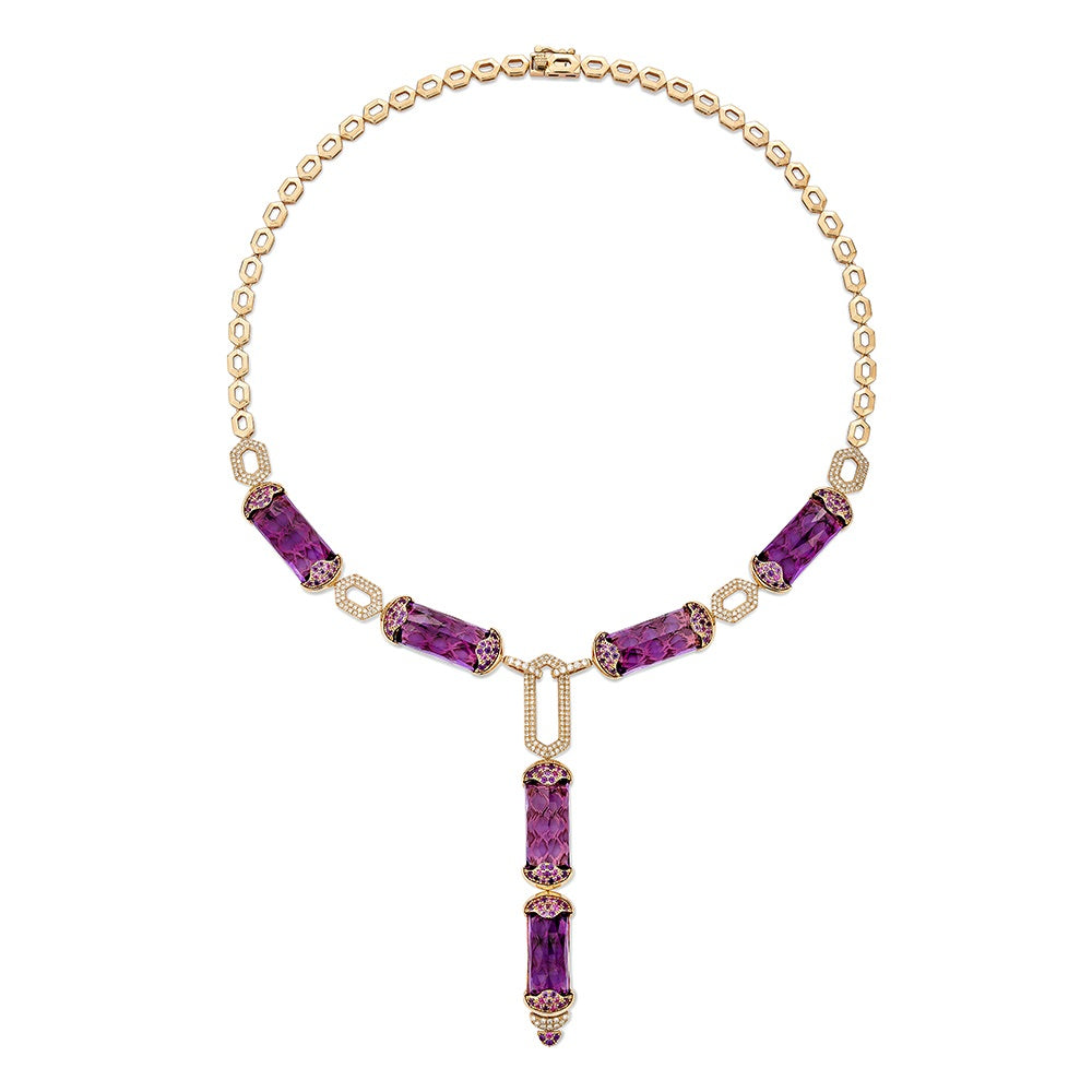 Amethyst Link Necklace