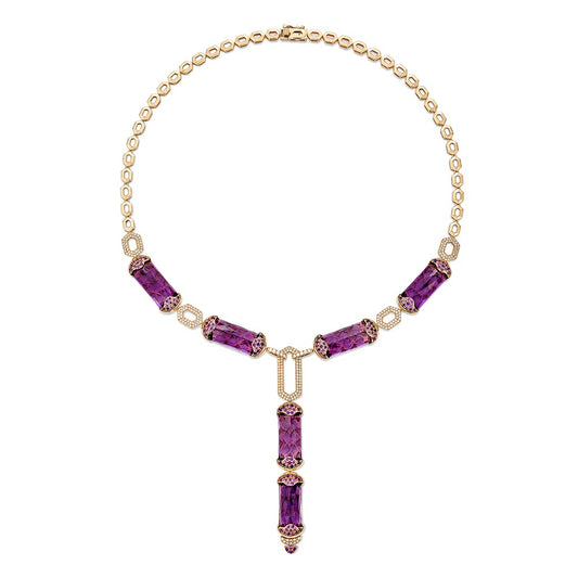 Amethyst Link Necklace