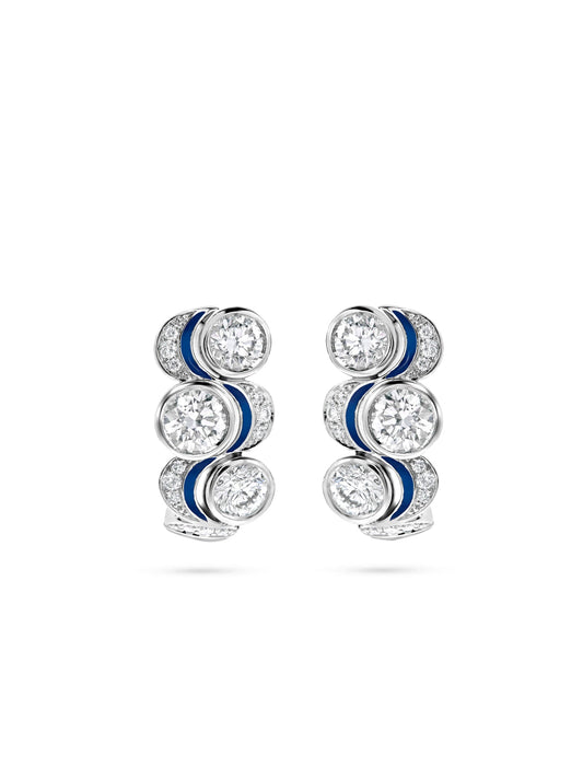 Over the Moon Diamond Enamel Earrings