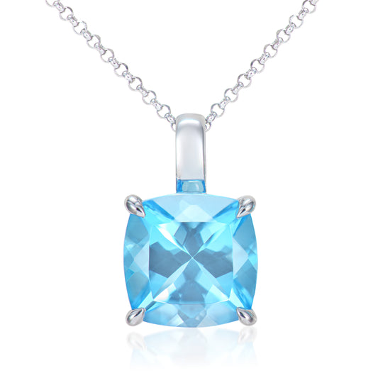 Swiss Blue Topaz Pendant