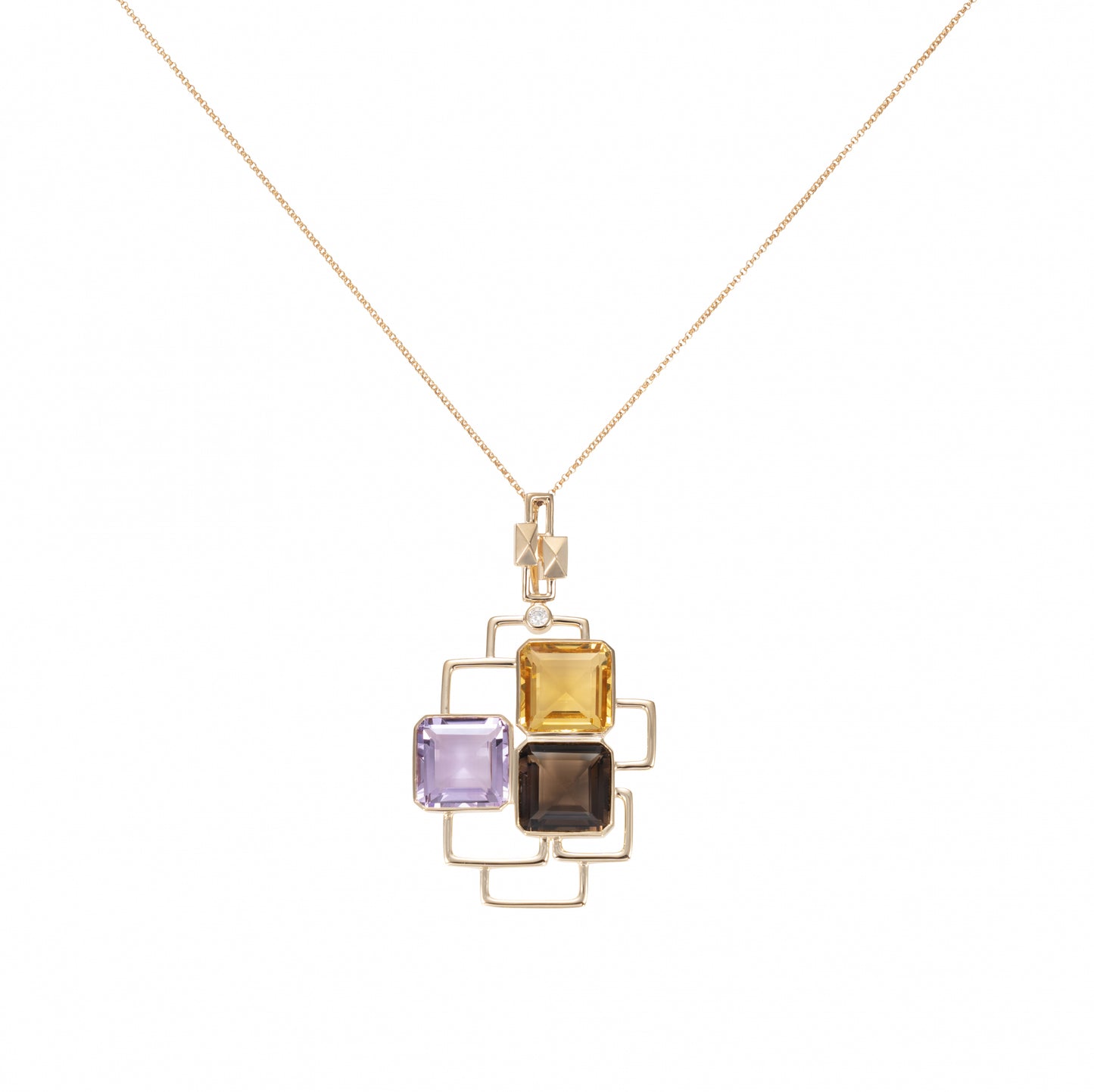 Geometric Gemstone Pendant