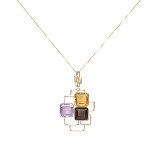 Geometric Gemstone Pendant