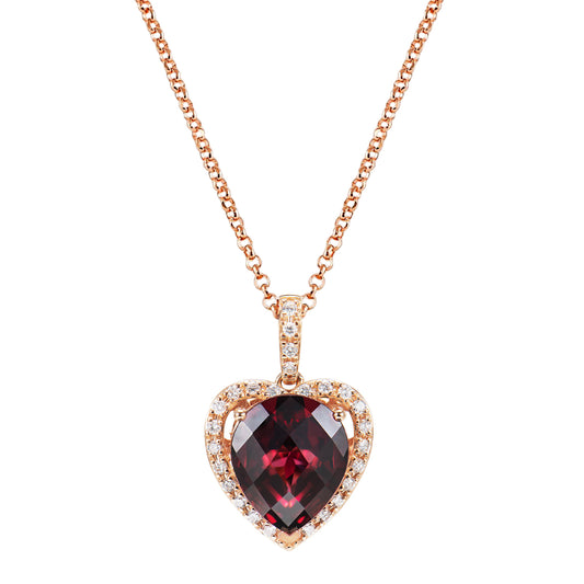 Rhodolite Heart Pendant