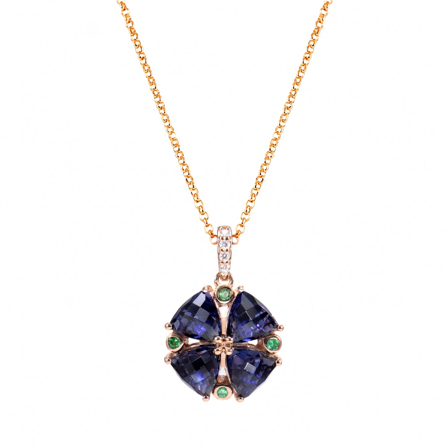 Cluster Iolite Pendant