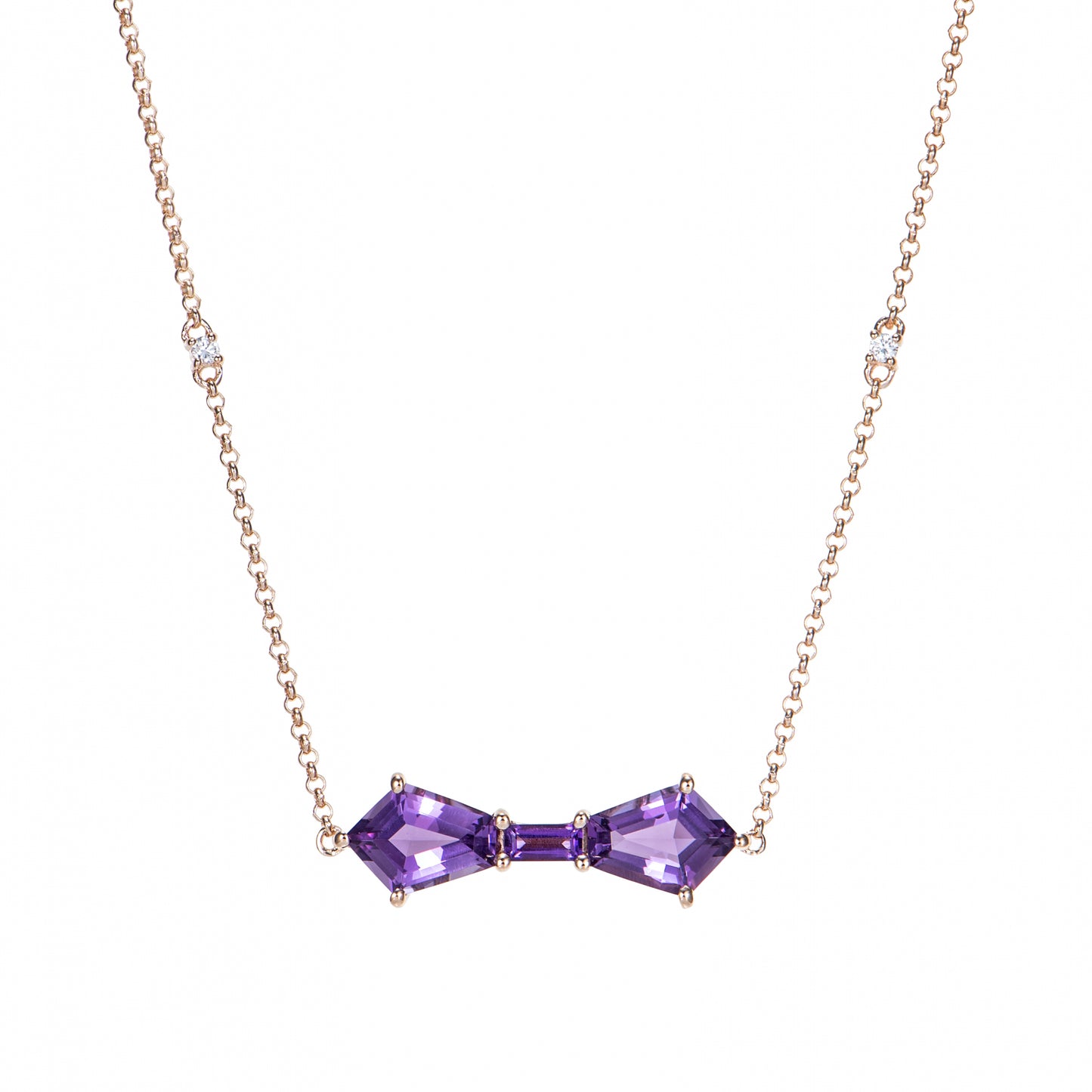 Triple Amethyst Necklace