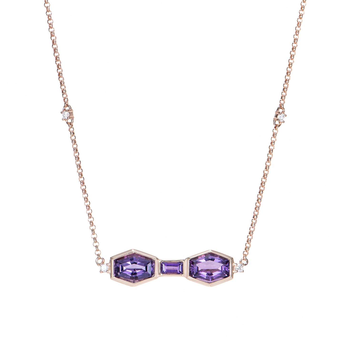 Triple Amethyst Necklace
