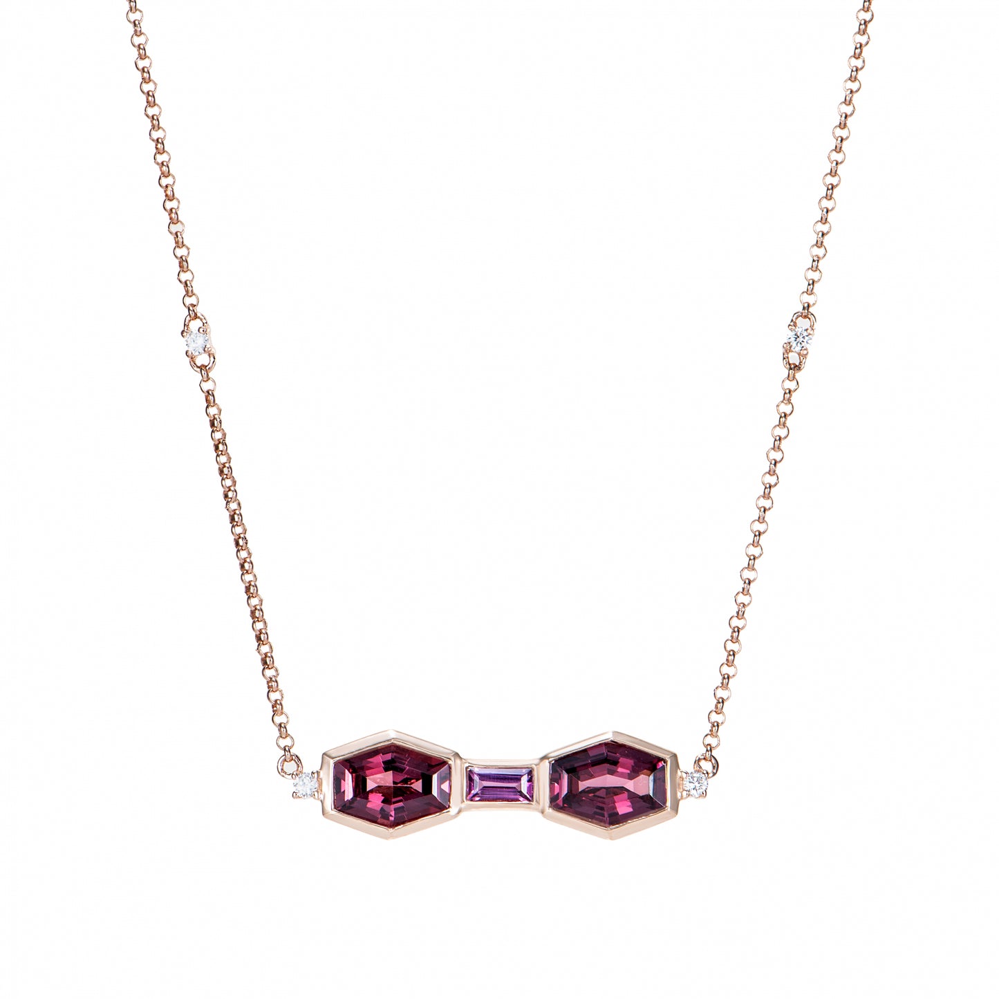 Triple Rhodolite Necklace