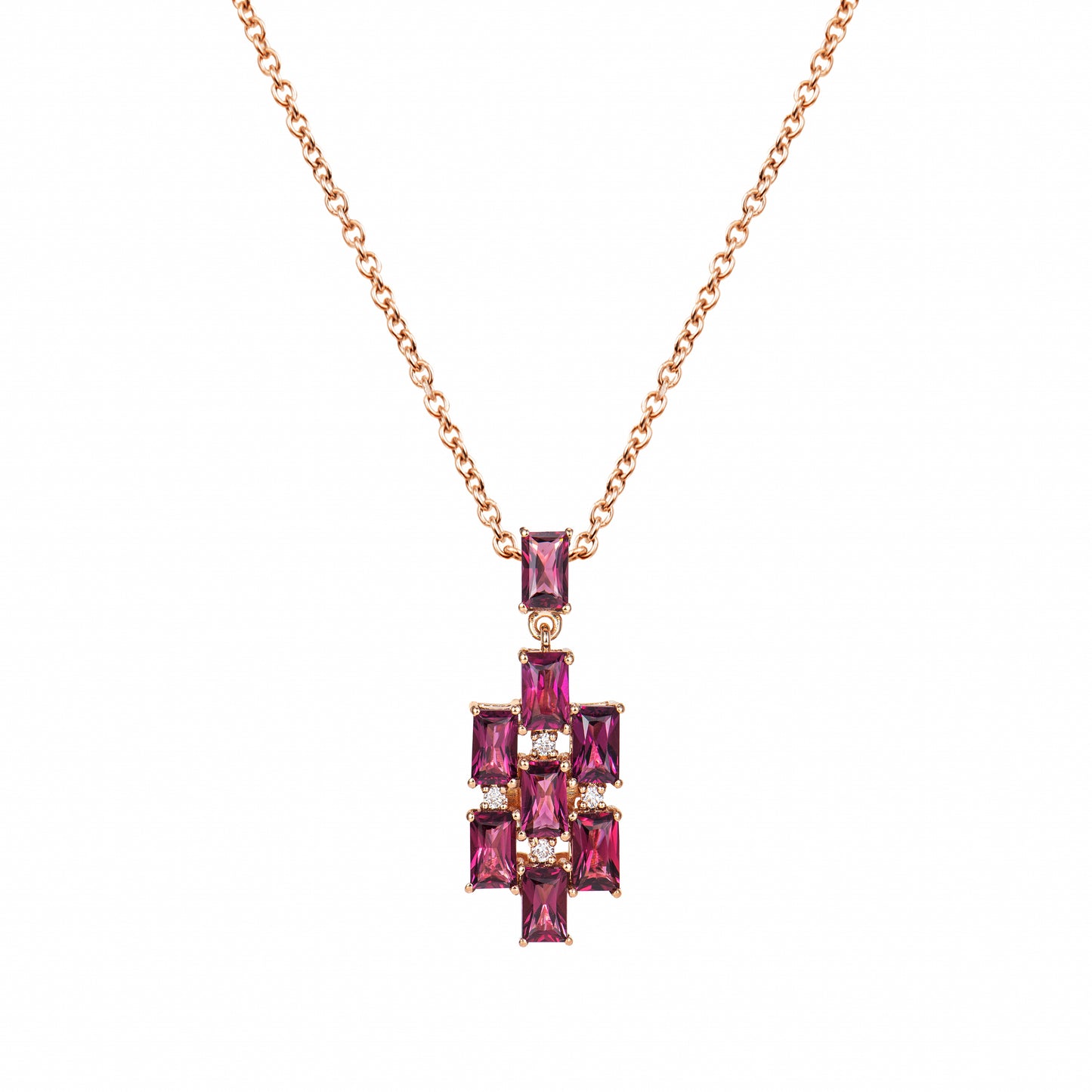 Rhodolite Geometric Pendant