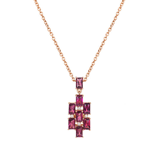 Rhodolite Geometric Pendant