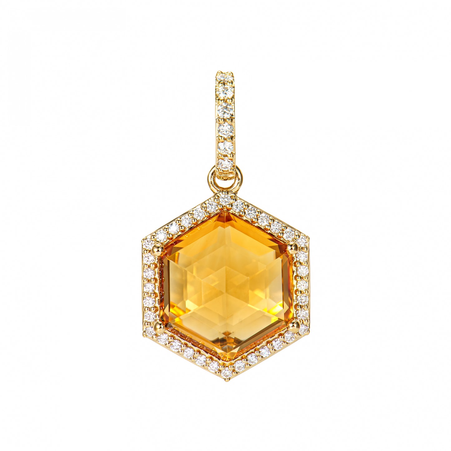 Citrine Hexagon Pendant