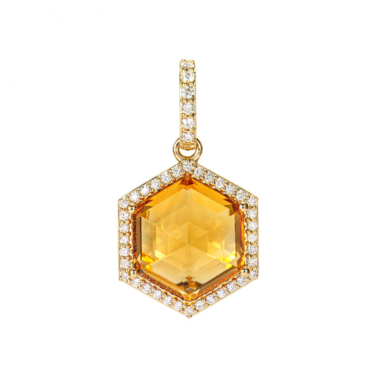 Citrine Hexagon Pendant