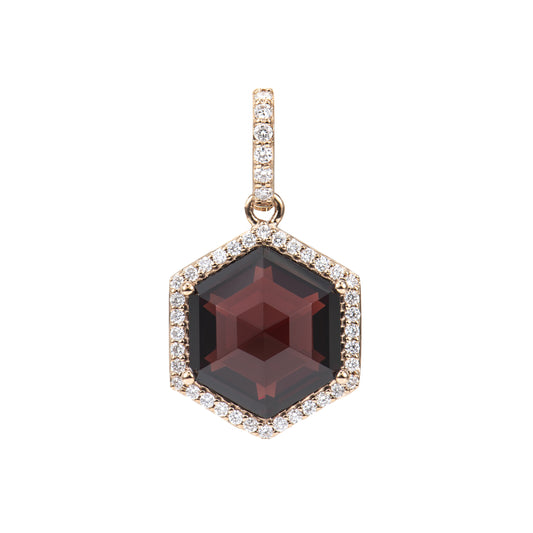 Garnet Hexagon Pendant