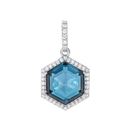 London Blue Topaz Hexagon Pendant