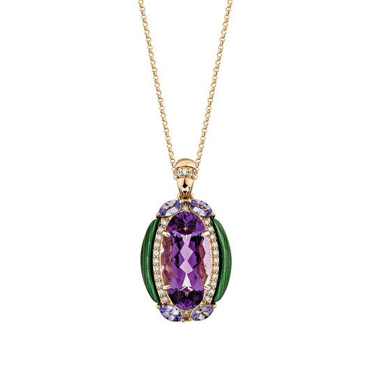 Amethyst & Malachite Classic Pendant