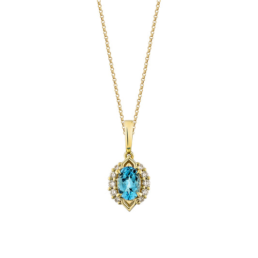 Swiss Blue Topaz Classic Pendant