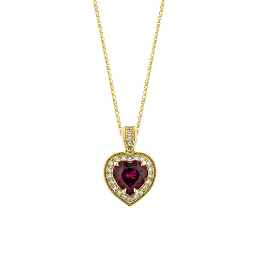 Rhodolite Heart Pendant