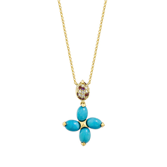 Turquoise Floral Pendant