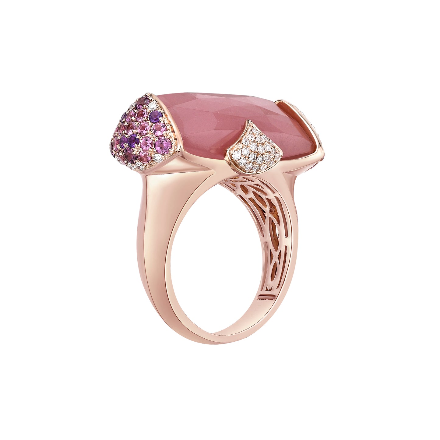 Guava Quartz Cocktail Ring