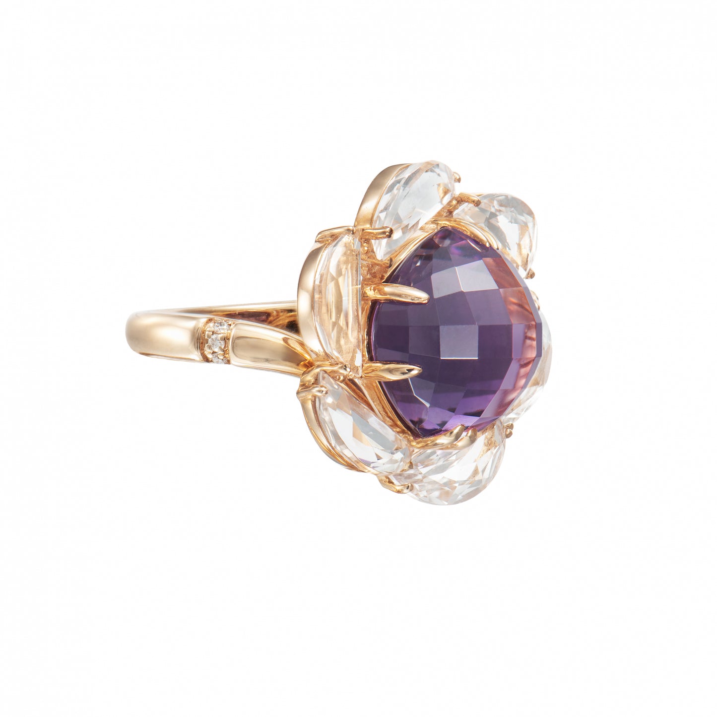 Amethyst & Topaz Flower Ring