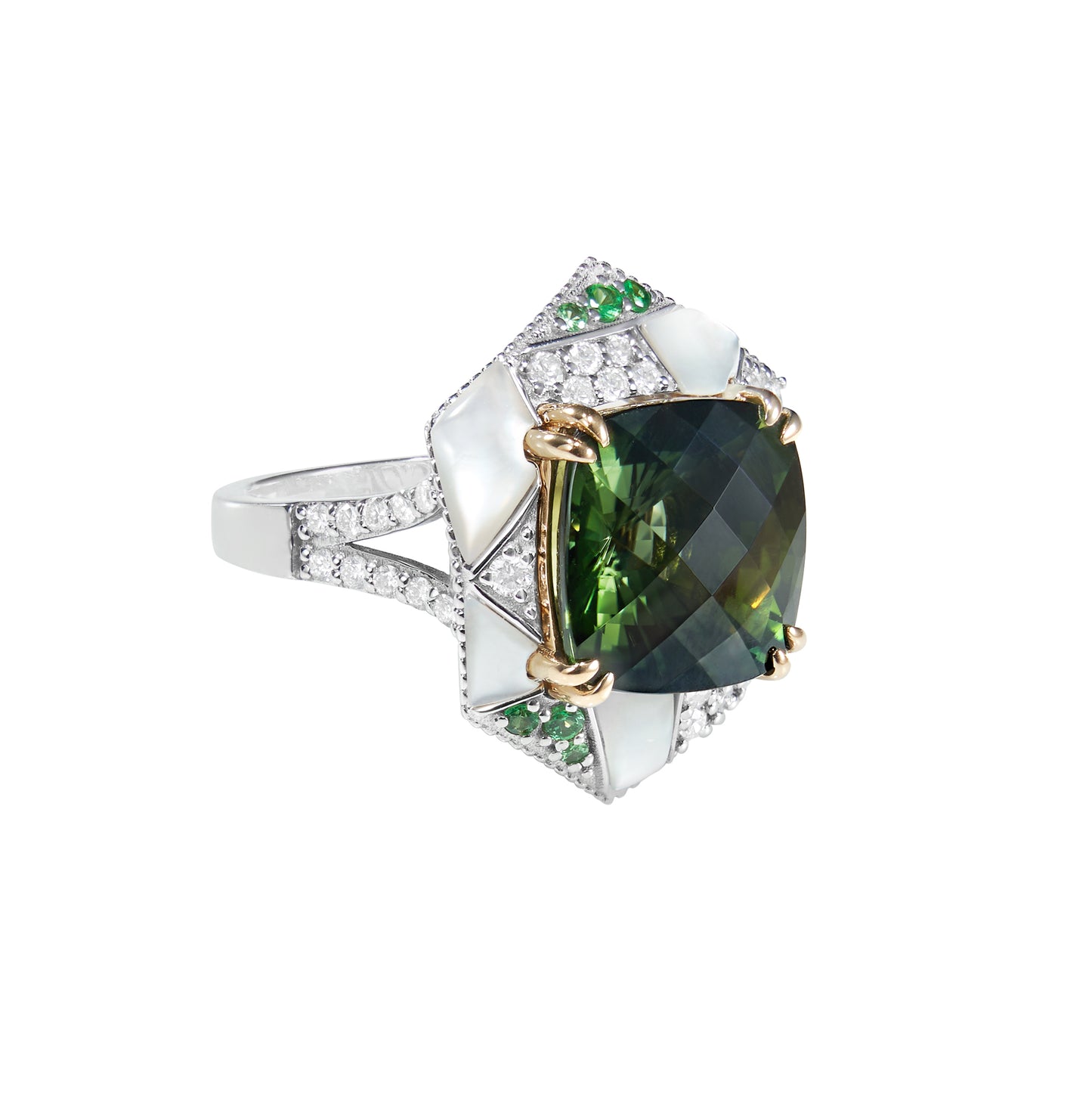 Green Tourmaline Cocktail Ring