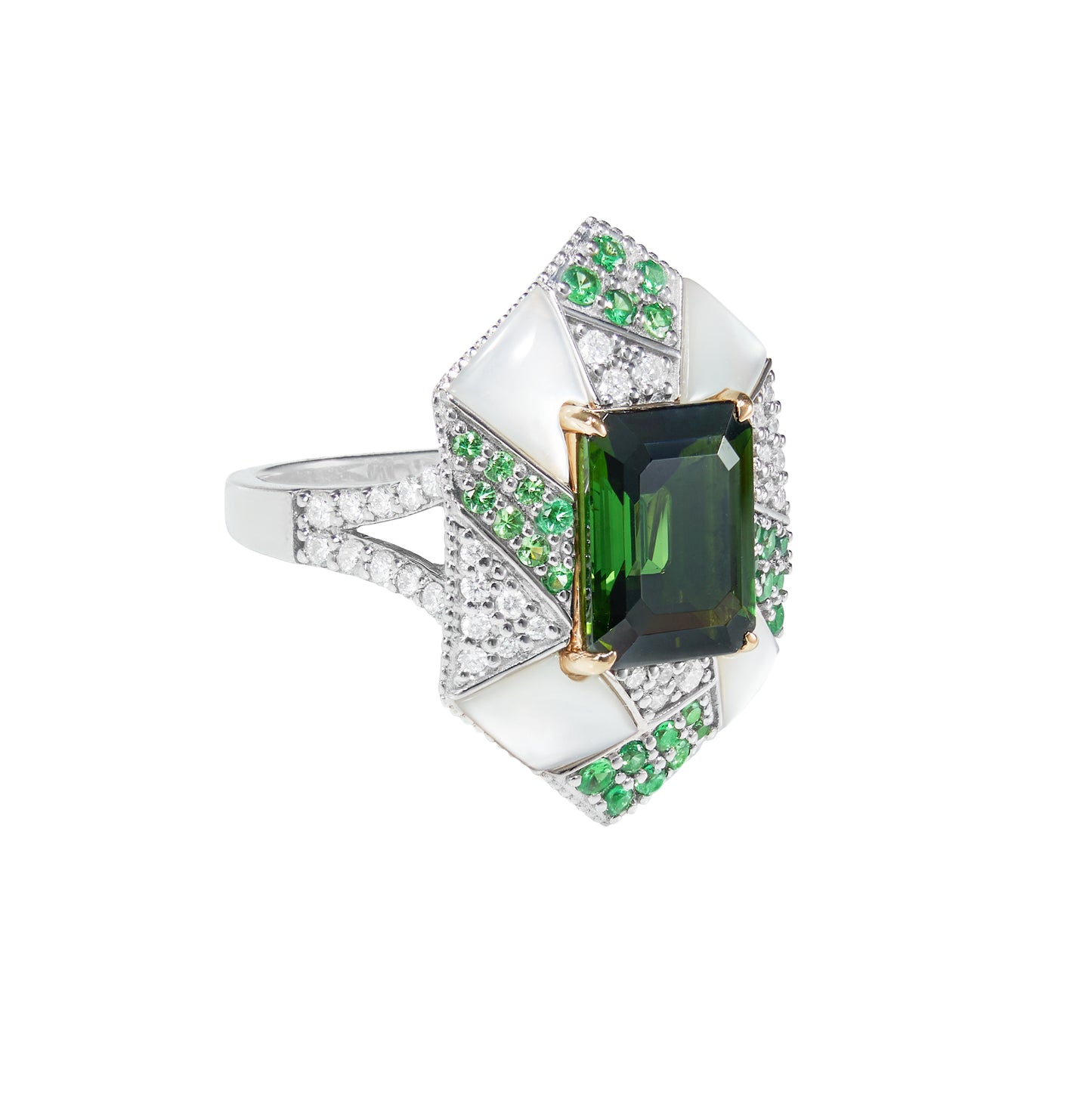 Green Tourmaline Cocktail Ring