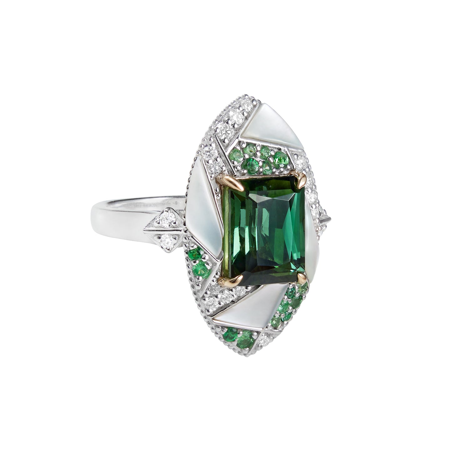 Green Tourmaline Cocktail Ring