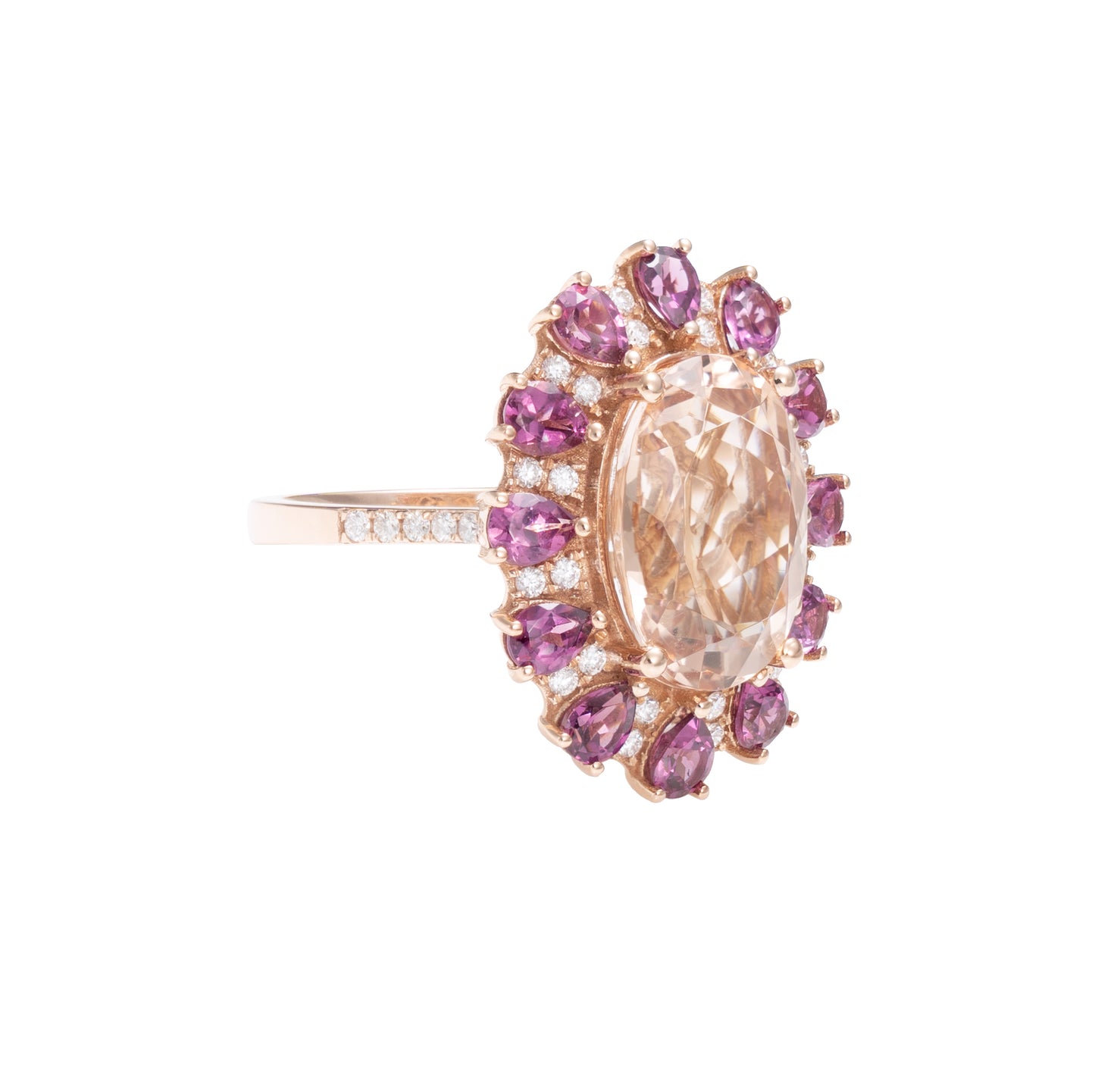 Morganite Floral Ring