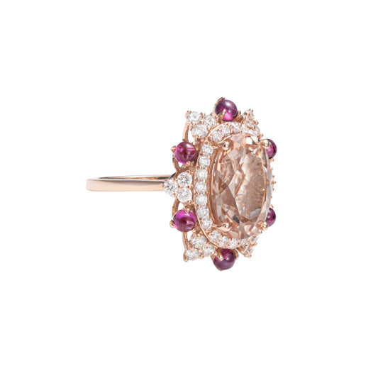 Morganite Floral Ring