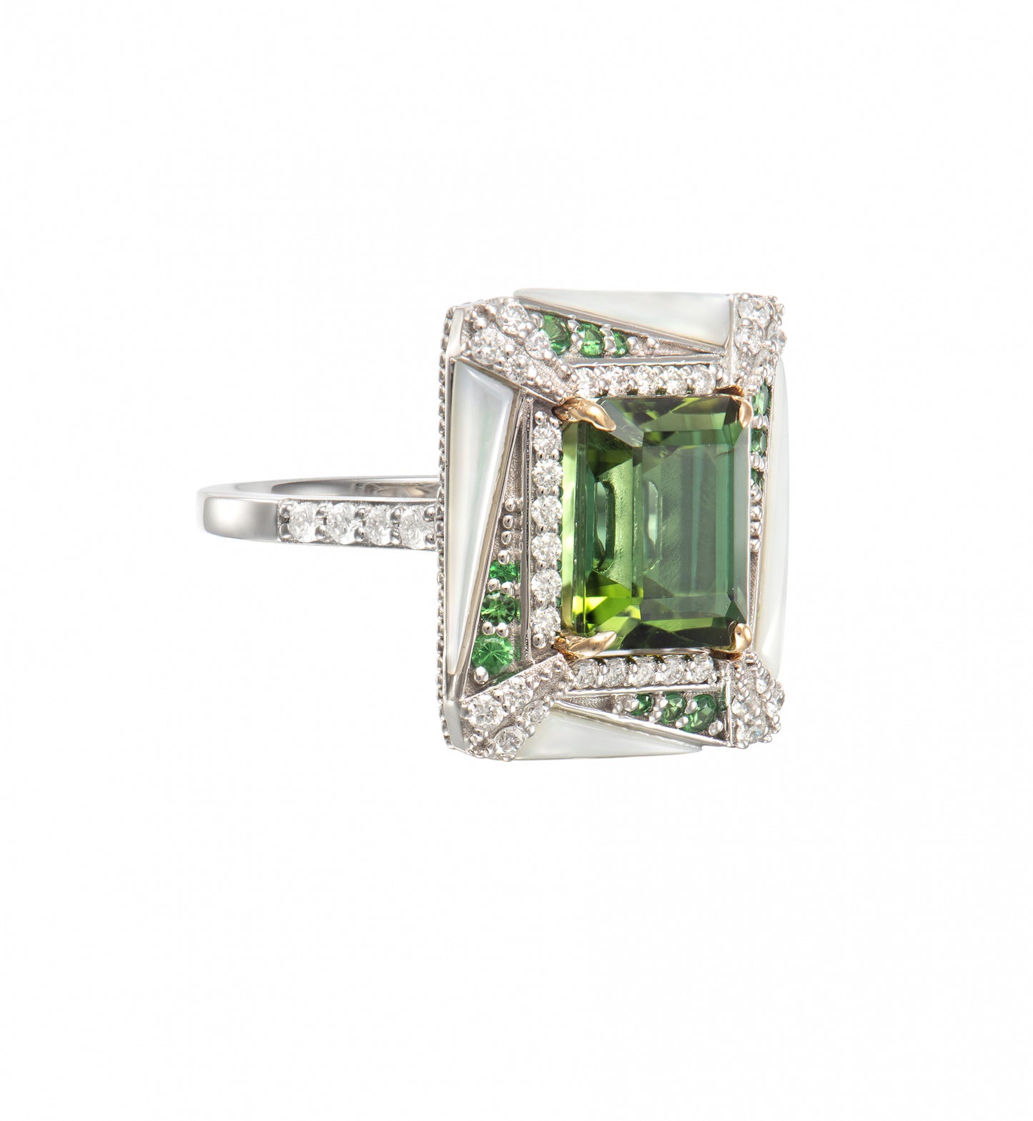 Green Tourmaline Cocktail Ring