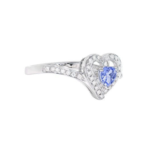 Iolite Heart Ring