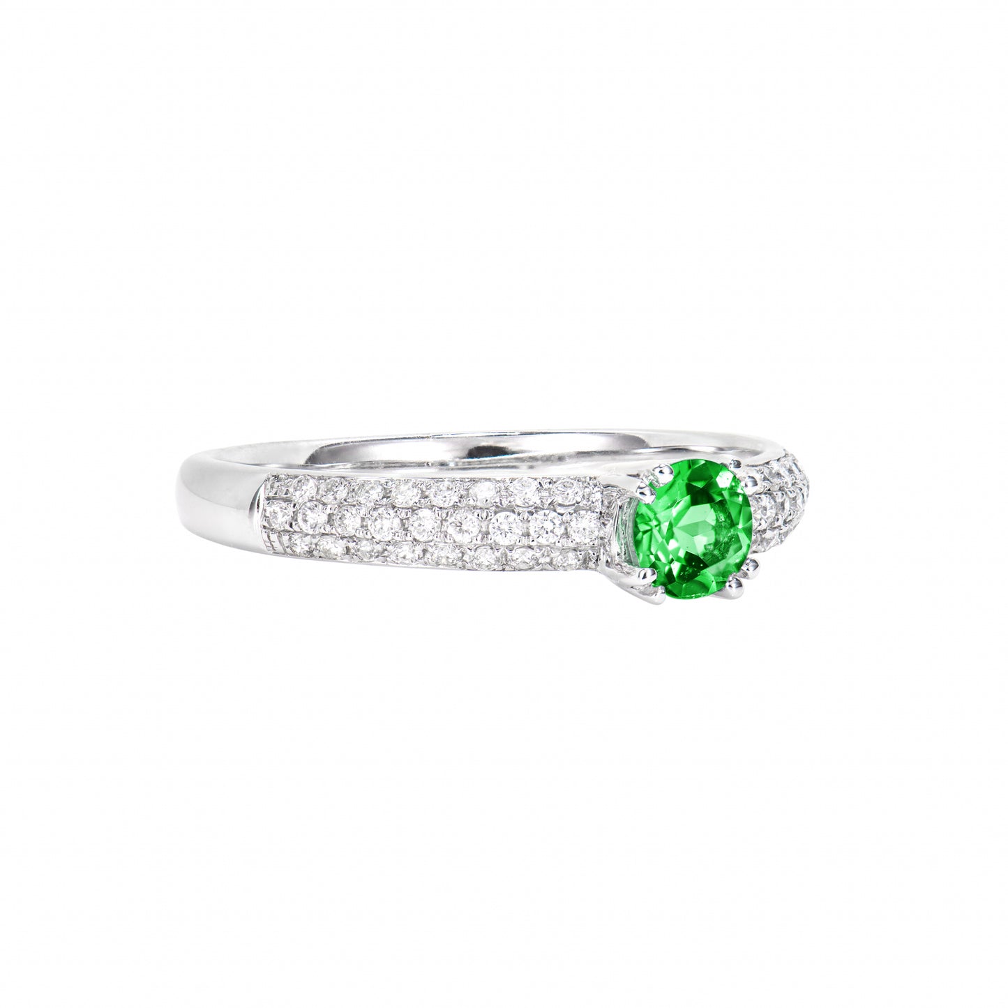 Tsavorite Solitaire Ring