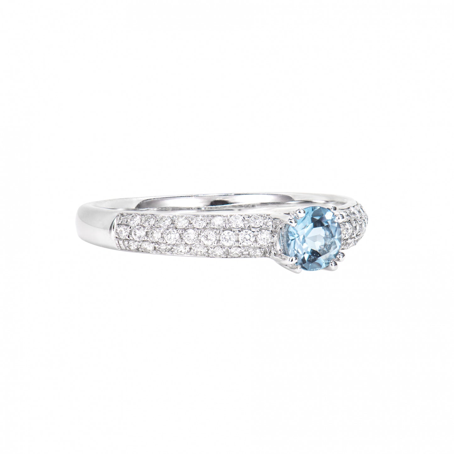 Aquamarine Solitaire Ring