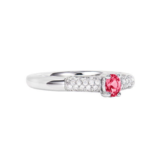 Rhodolite Solitaire Ring