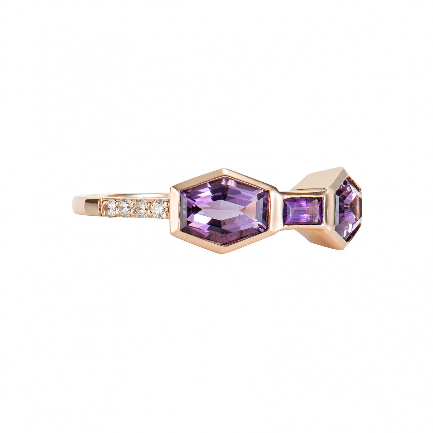 Triple Amethyst Fancy Ring