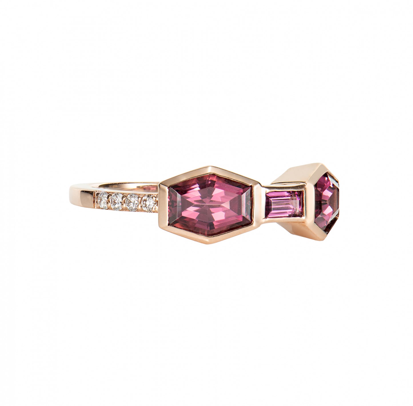 Triple Rhodolite Fancy Ring