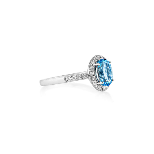 Swiss Blue Topaz Classic Ring