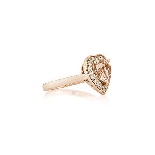 Morganite Heart Ring