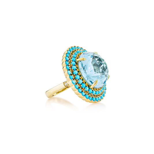 Swiss Blue Topaz Fancy Ring