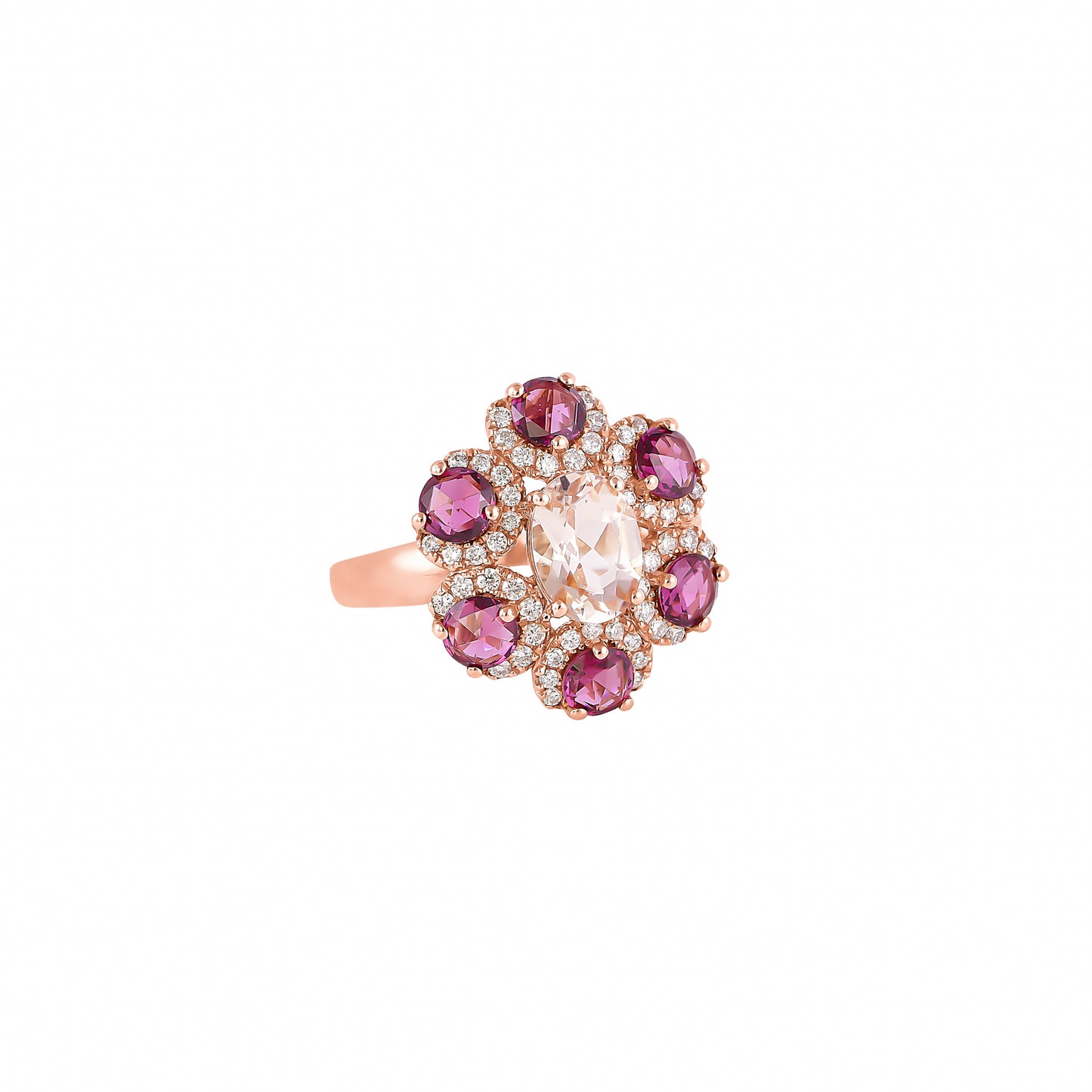 Morganite Floral Ring