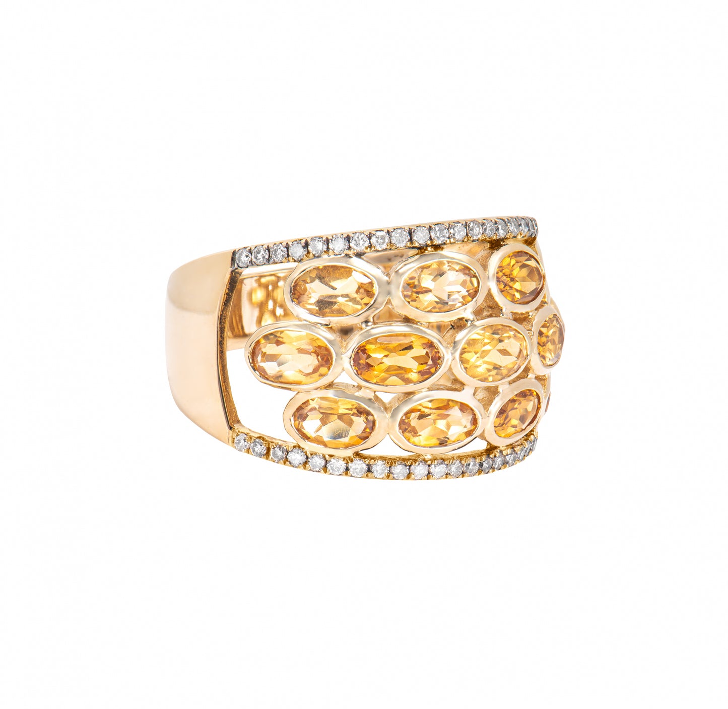 Citrine Cluster Ring