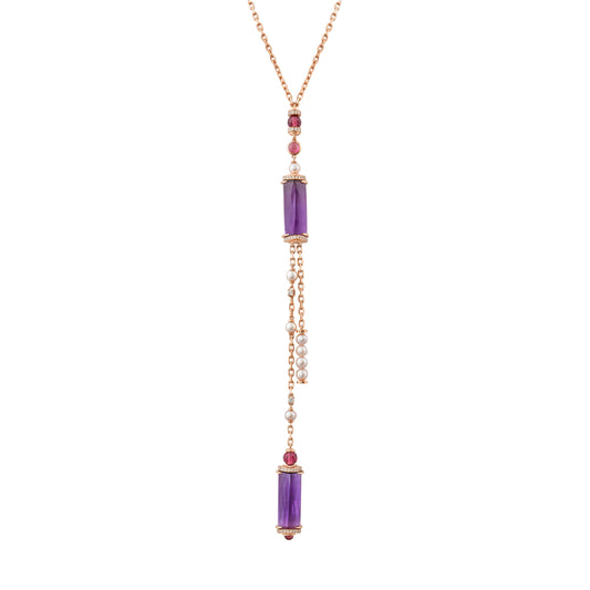 Amethyst Fancy Baguette Necklace