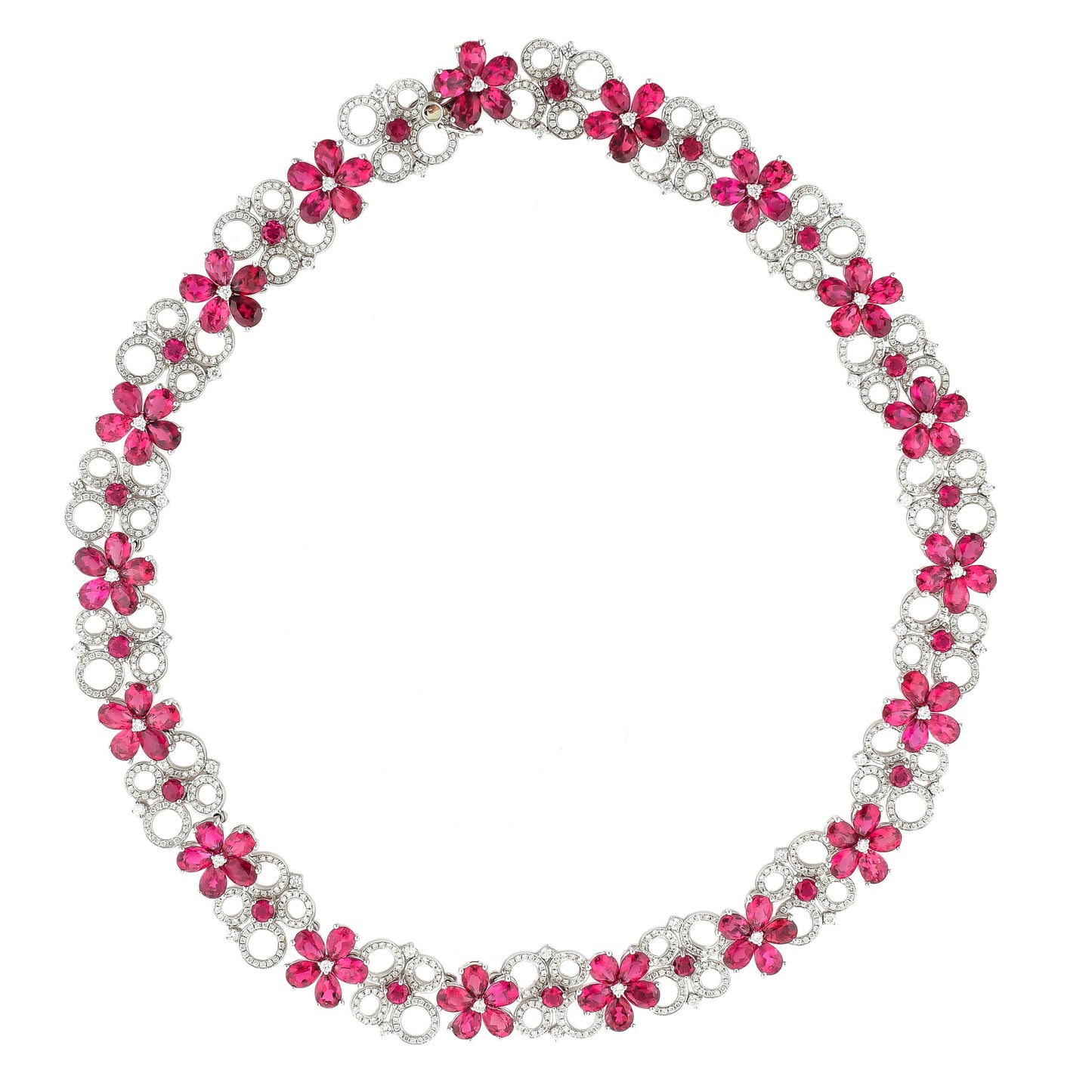 Rubelite Floral Necklace