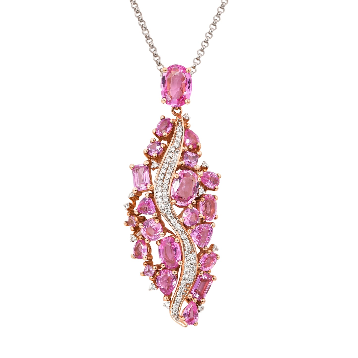 Pink Sapphire Cluster Pendant