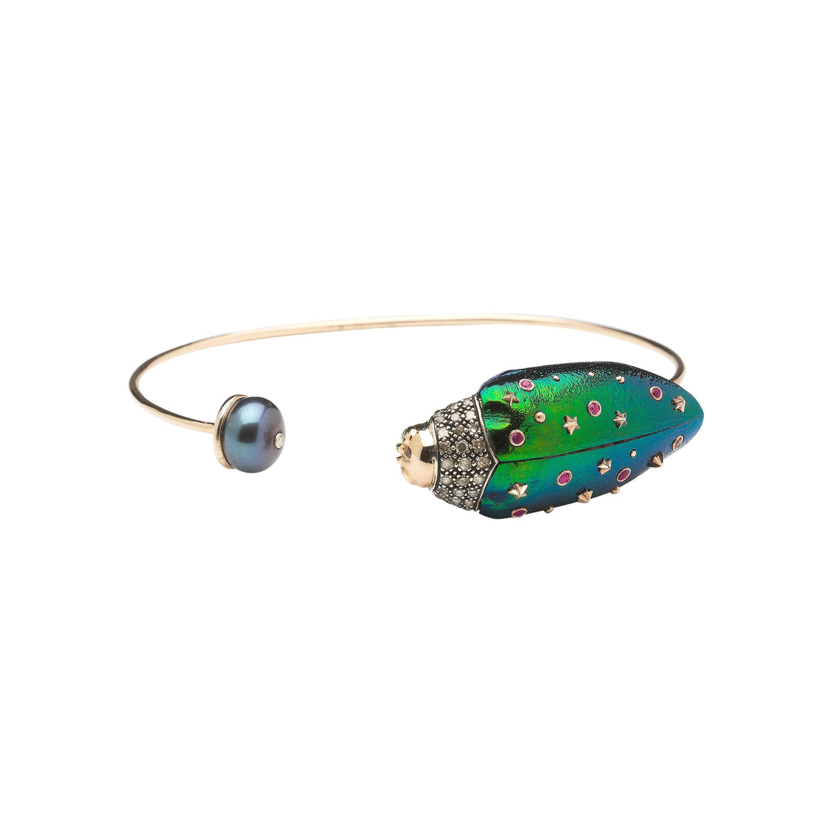 Scarab And Pearl Bangle
