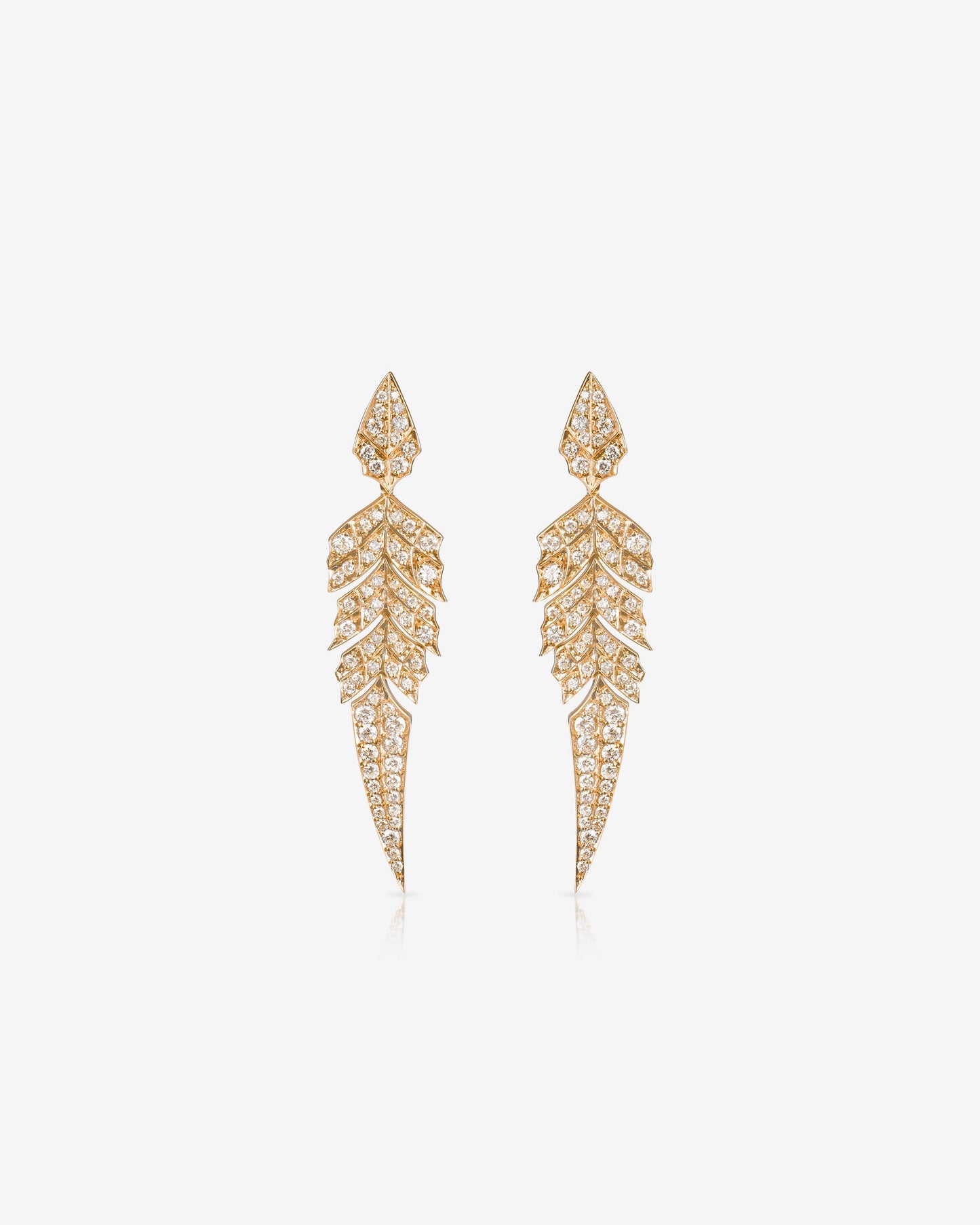 Magnipheasant Tail Feather Drop Earrings