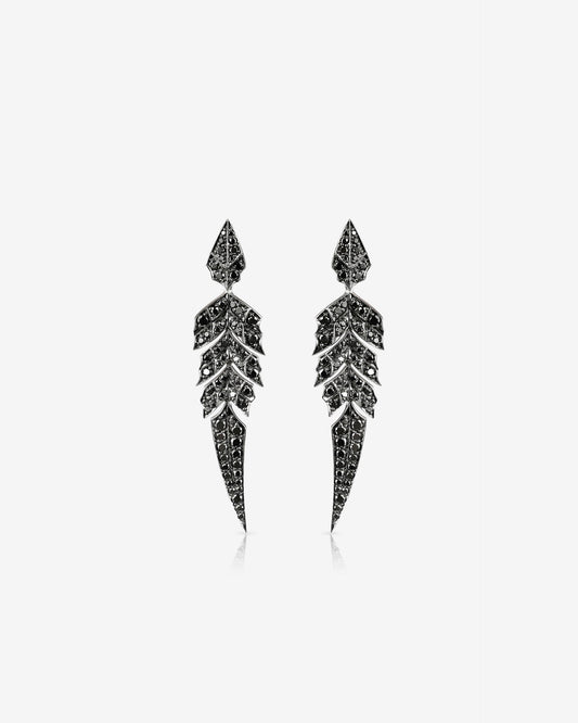 Magnipheasant Tail Feather Drop Earrings