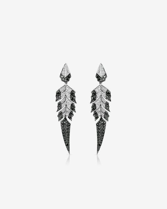 Magnipheasant Tail Feather Drop Earrings