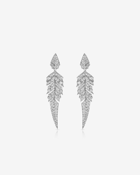 Magnipheasant Tail Feather Drop Earrings