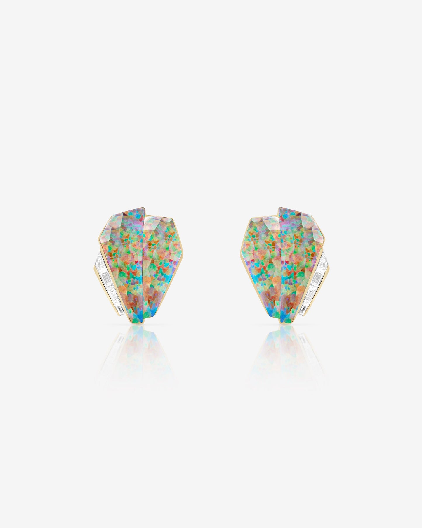 Crystal Haze Shard Cuff Earrings