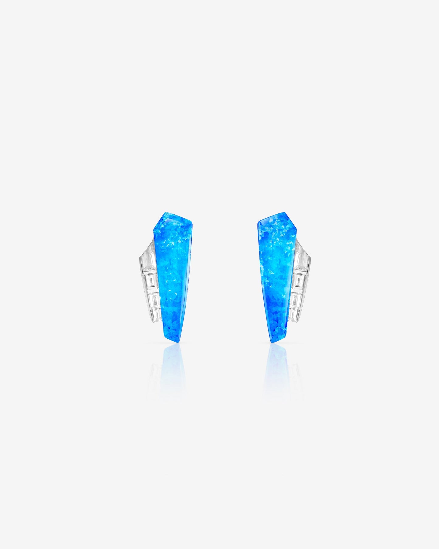 Crystal Haze Shard Slimline Cuff Earrings